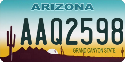 AZ license plate AAQ2598