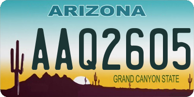 AZ license plate AAQ2605