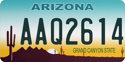 AZ license plate AAQ2614