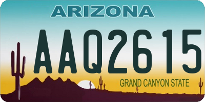 AZ license plate AAQ2615