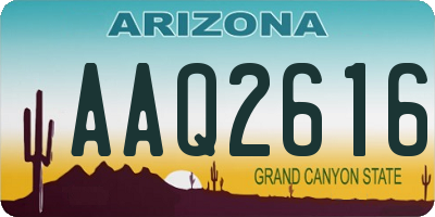 AZ license plate AAQ2616