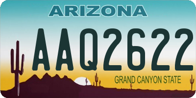 AZ license plate AAQ2622
