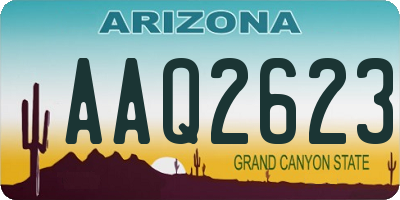 AZ license plate AAQ2623