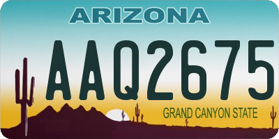 AZ license plate AAQ2675