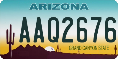 AZ license plate AAQ2676