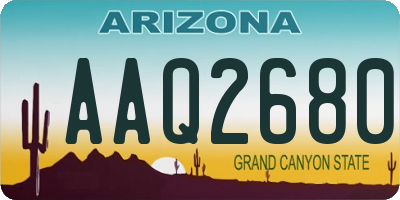 AZ license plate AAQ2680