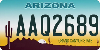 AZ license plate AAQ2689