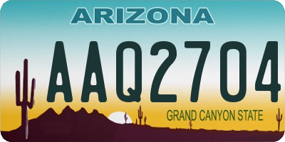 AZ license plate AAQ2704