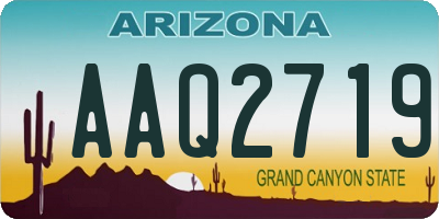 AZ license plate AAQ2719
