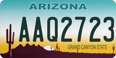 AZ license plate AAQ2723