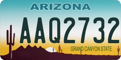 AZ license plate AAQ2732