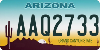 AZ license plate AAQ2733