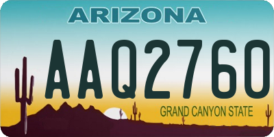 AZ license plate AAQ2760