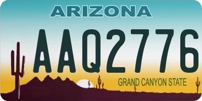 AZ license plate AAQ2776
