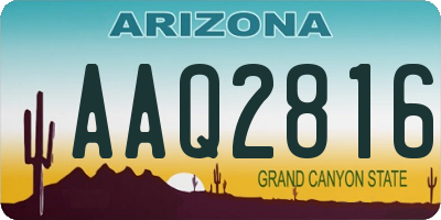 AZ license plate AAQ2816