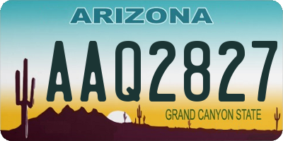 AZ license plate AAQ2827