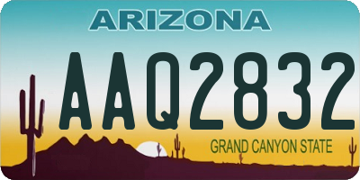 AZ license plate AAQ2832
