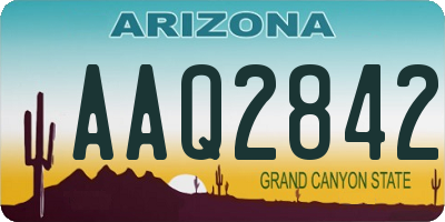 AZ license plate AAQ2842