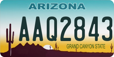 AZ license plate AAQ2843