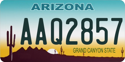 AZ license plate AAQ2857