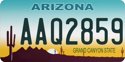AZ license plate AAQ2859