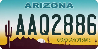 AZ license plate AAQ2886