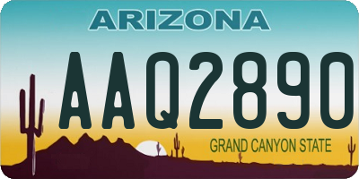 AZ license plate AAQ2890