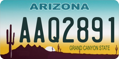 AZ license plate AAQ2891