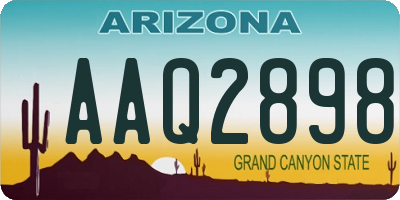 AZ license plate AAQ2898