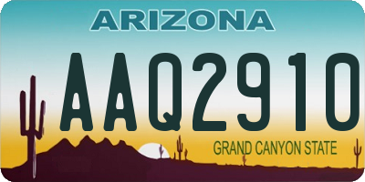 AZ license plate AAQ2910