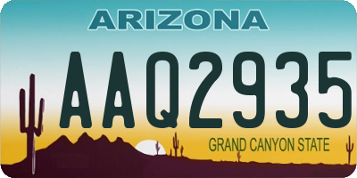 AZ license plate AAQ2935