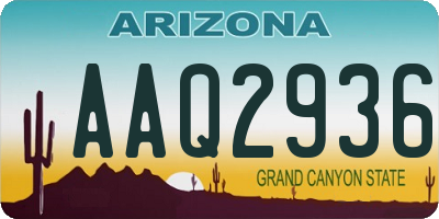 AZ license plate AAQ2936