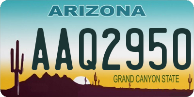 AZ license plate AAQ2950