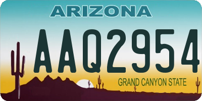 AZ license plate AAQ2954