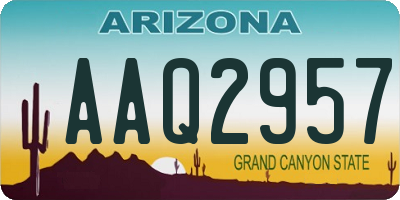 AZ license plate AAQ2957