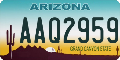 AZ license plate AAQ2959