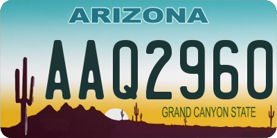 AZ license plate AAQ2960