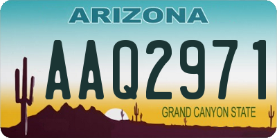 AZ license plate AAQ2971
