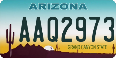 AZ license plate AAQ2973