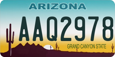 AZ license plate AAQ2978