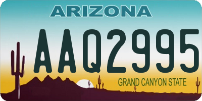 AZ license plate AAQ2995