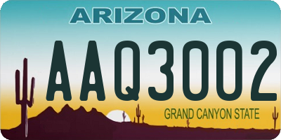 AZ license plate AAQ3002