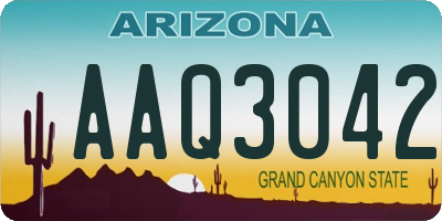AZ license plate AAQ3042