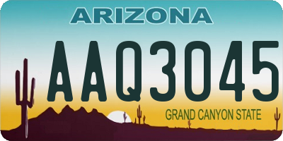 AZ license plate AAQ3045