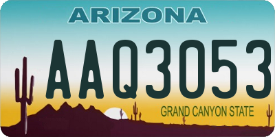 AZ license plate AAQ3053