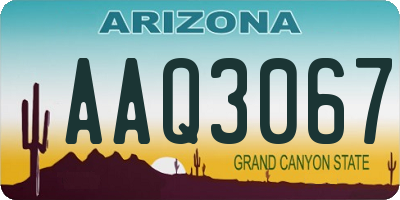 AZ license plate AAQ3067