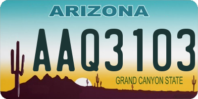 AZ license plate AAQ3103