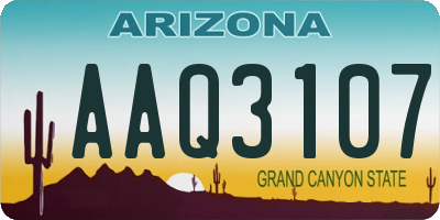 AZ license plate AAQ3107
