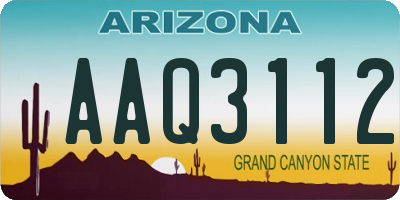 AZ license plate AAQ3112