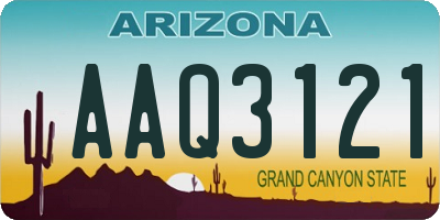 AZ license plate AAQ3121